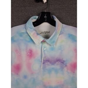 RSVLTS Breakfast Club Mens‎ Polo M Multi Tie Dye Golf Preppy Casual Performance